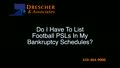 List football PSLs in bankruptcy schedules